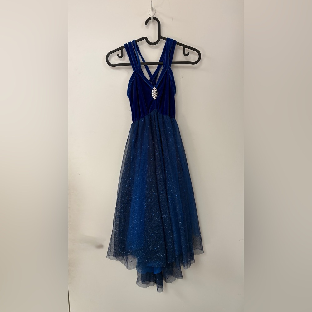 REVOLIUTION Dance Adult Small Blue Velvet Tulle Tutu Lyrical Costume